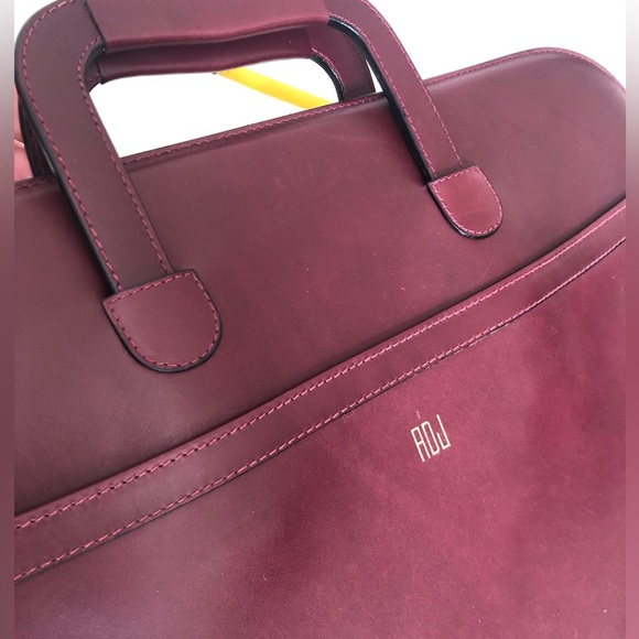 Vintage Mark Cross Italy Burgundy Leather Briefcase w/  Gold Hardware - Picture 8 of 15